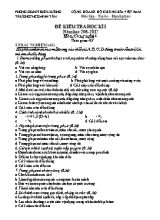 Đề kiểm tra hoc ki I năm hoc 2016 - 2017 môn Công nghê 6 - Trường THCS Minh Tân